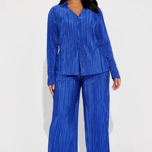 FashionNova If It Plisse You Pant Set NWT